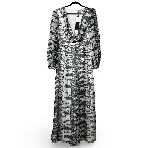 NWT PATBO x Alessandra Ambrósio Wide Leg Black White Jumpsuit Sz 10 - Picture 2 of 5